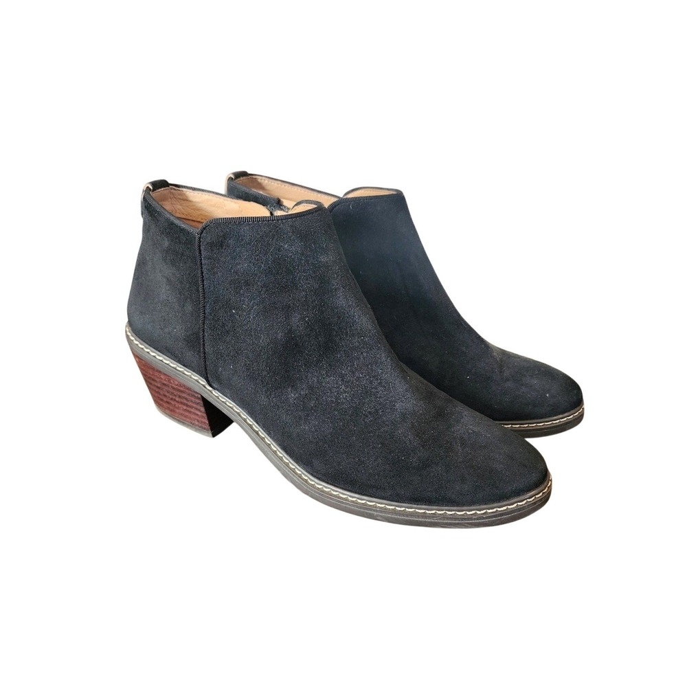 Sam Edelman Pryce Black Suede Leather Ankle Boots Boho Western Cottage Womens 9